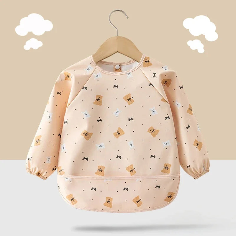 Waterproof Baby Feeding Bib with Long Sleeves