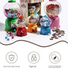 A set of colorful kids candy dispensers and piggy banks for storing and dispensing sweets