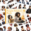 A collection of people stickers book featuring diverse individuals in various styles and expressions for crafting