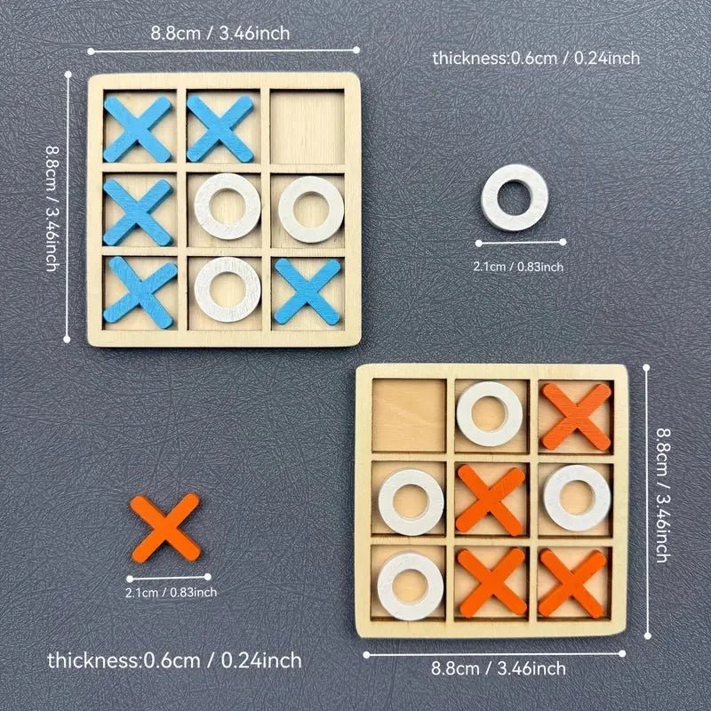 Classic Wooden Tic Tac Toe Game for Family Fun