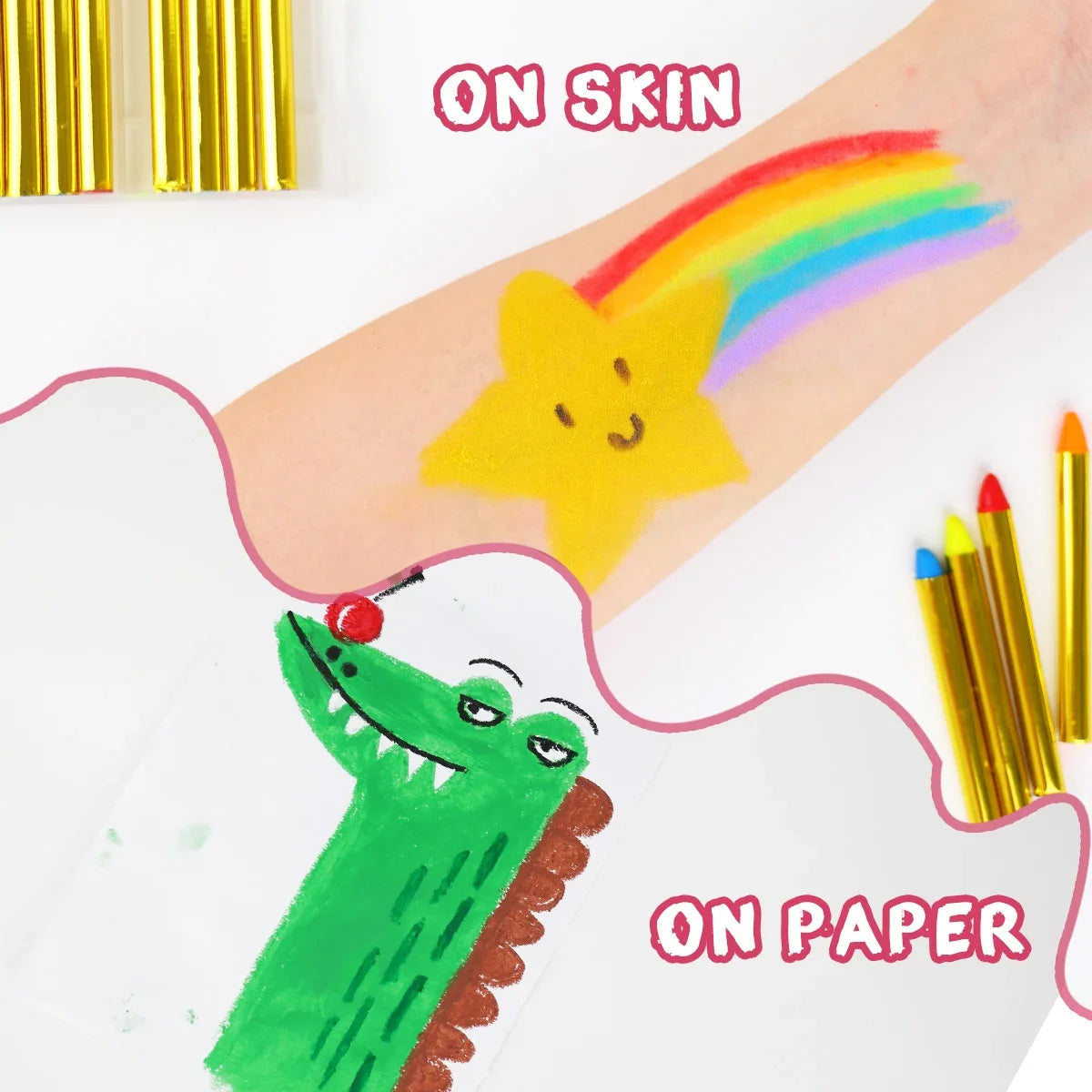 Non-Toxic Face Paint Crayons Set - Safe Face & Body Art for Halloween, Cosplay & Festivals