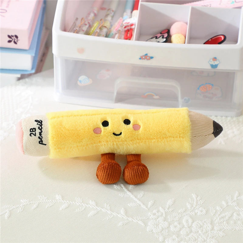 Cartoon Stationery Plush Pillow Set – Soft Ruler, Pencil & Notebook Pillows for Kids