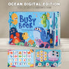 Ocean digital edition busy book featuring marine life and colorful pages with velcro accessories