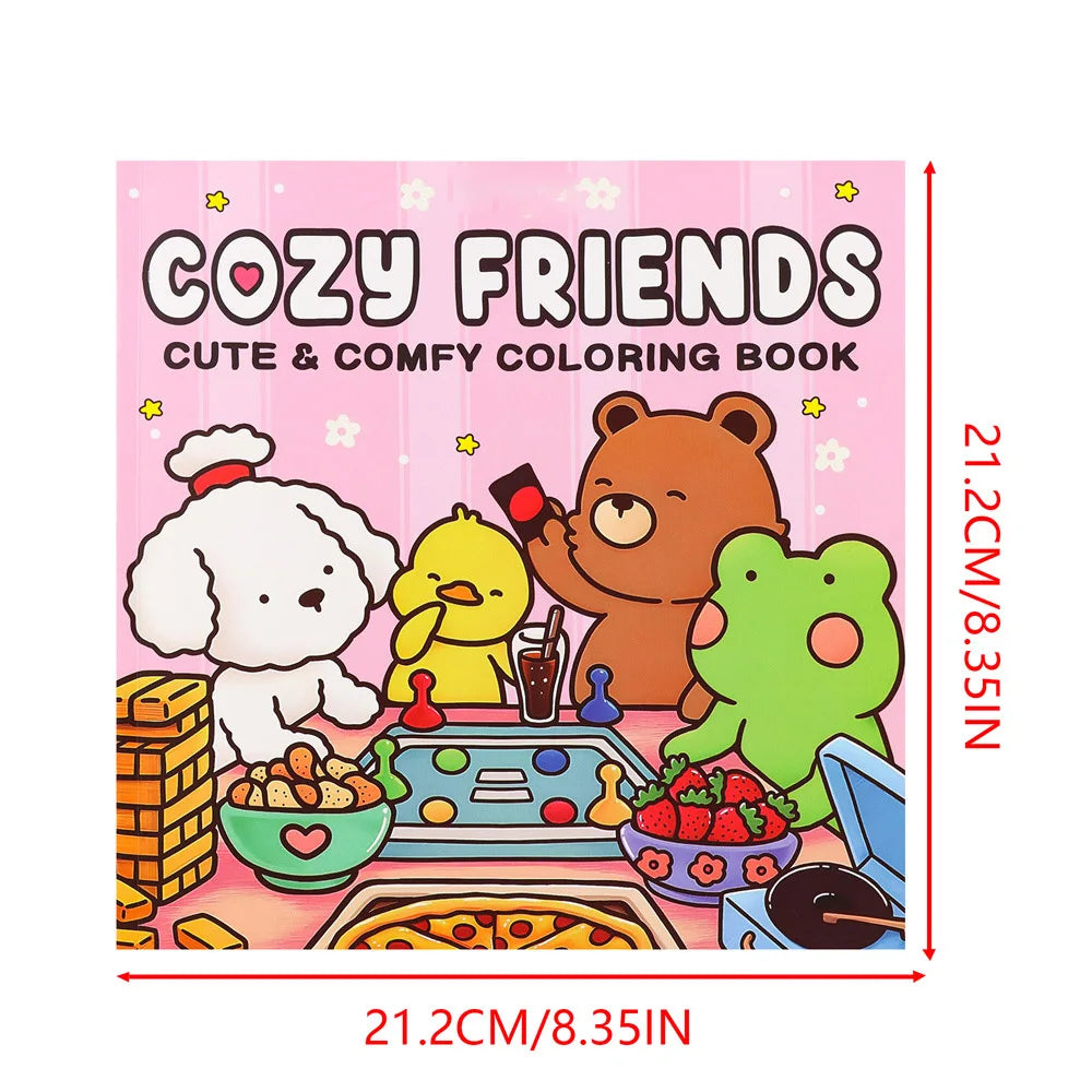 Cozy Friends Halloween Coloring Book for Adults and Teens