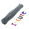 A bundle of 100 colorful pipe cleaners for DIY projects, showing the word 'cute' spelled out by some of the pieces.