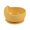 Ensemble de bol et assiette en silicone jaune pour tout-petits.
