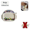 Beige magnetic doodle board for kids with pen and beads shown next to a hand holding the board