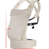 A beige adjustable cotton baby carrier wrap for newborns and toddlers shown from the side.