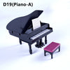 A black D19 Piano-A musical instrument is shown with a purple stand.