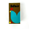 A brown box with the word Fafnir and a blue bird design on the front.