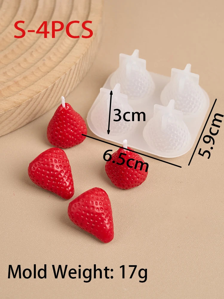 Strawberry Shaped Silicone Candle Mold for DIY Crafts