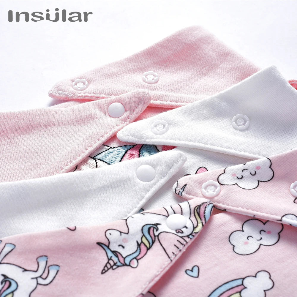 Soft Cotton Baby Bibs (3-Pack) with Cartoon Prints