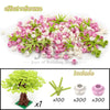 A set of pink and white building blocks shaped like cherry blossom branches, including 7 units with various sizes.
