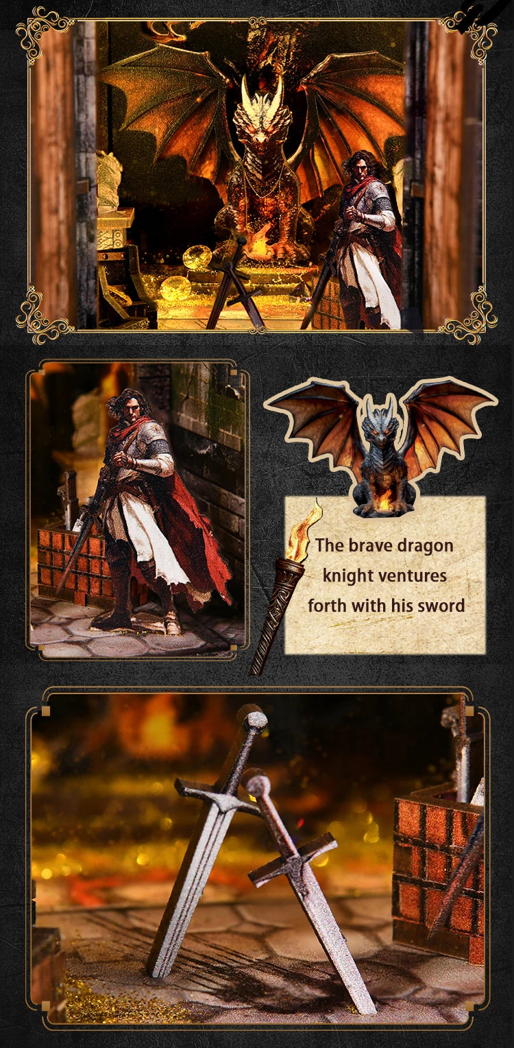 DIY Wooden Book Nook Kit - Dragon Treasure Labyrinth