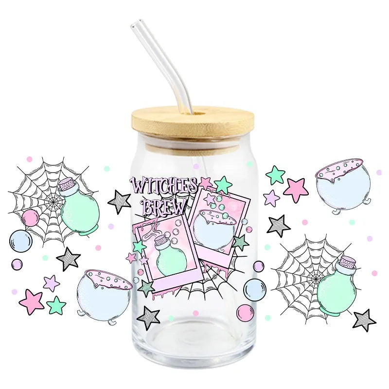 Halloween Bat Design Waterproof Cup Wrap Stickers