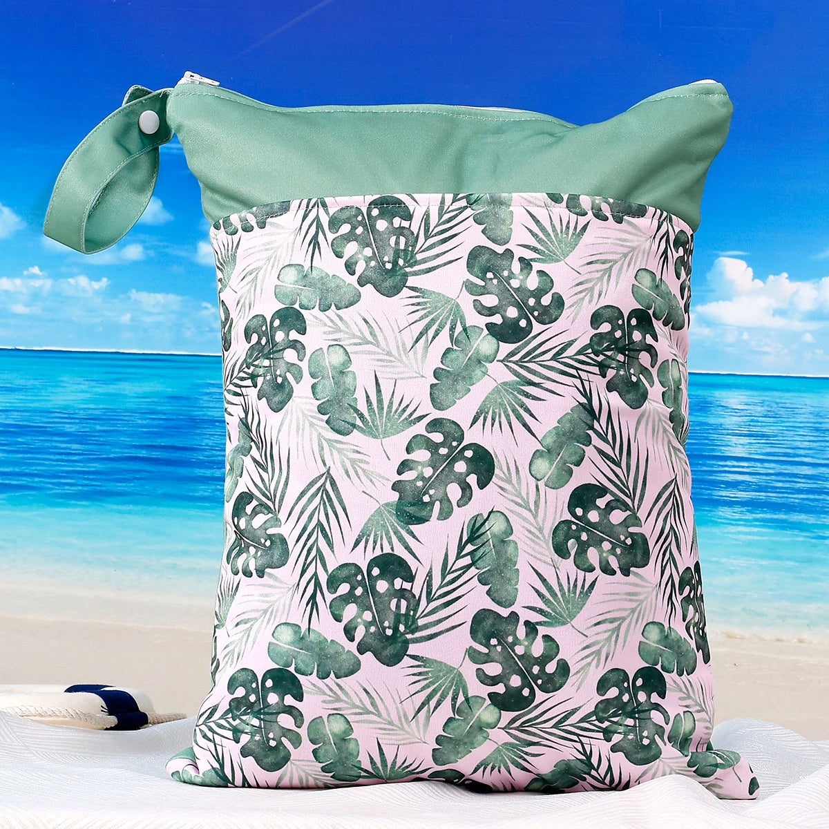 Portable Waterproof Baby Diaper Wet Bag with Dual Zippered Pockets