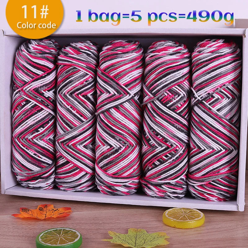 Multicolor Gradient Dyed Acrylic Yarn for Knitting & Crochet