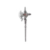 Silver magnetic metal figurine of an adjudicator with a cross design.
