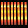 A row of glowing orange LED glow sticks against a black background.
