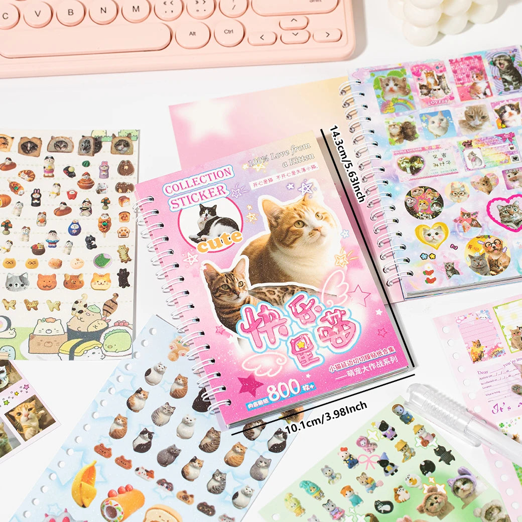 Adorable Pet-Themed Sticker Book (30 Designs)