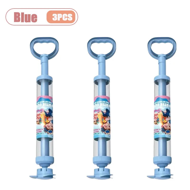 Blue rotating firework water blaster toy for kids in three pieces