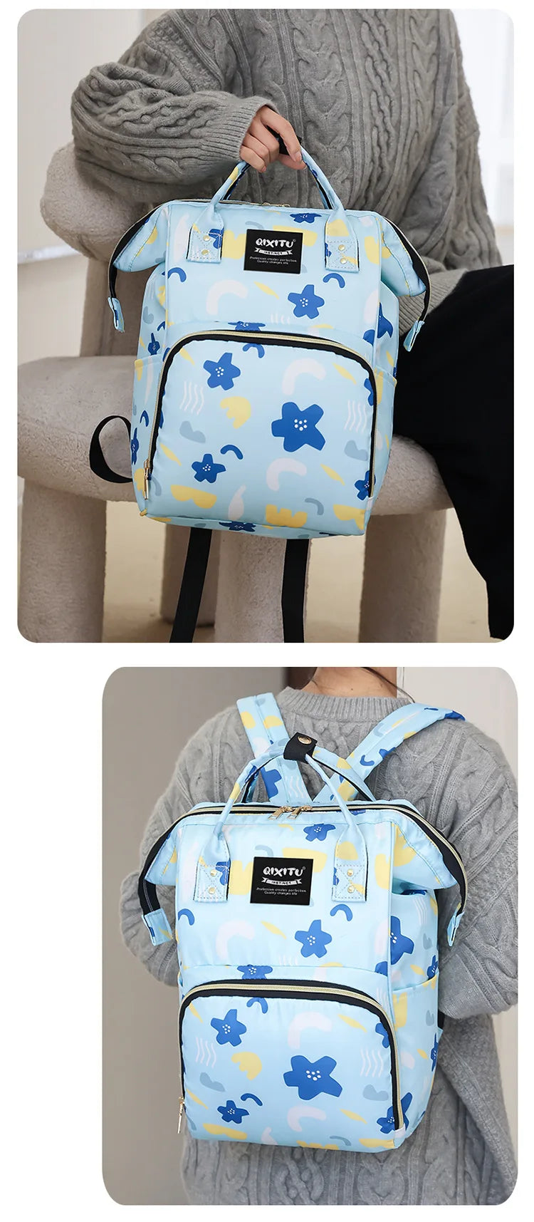 Large Capacity Waterproof Maternity Diaper Bag Backpack