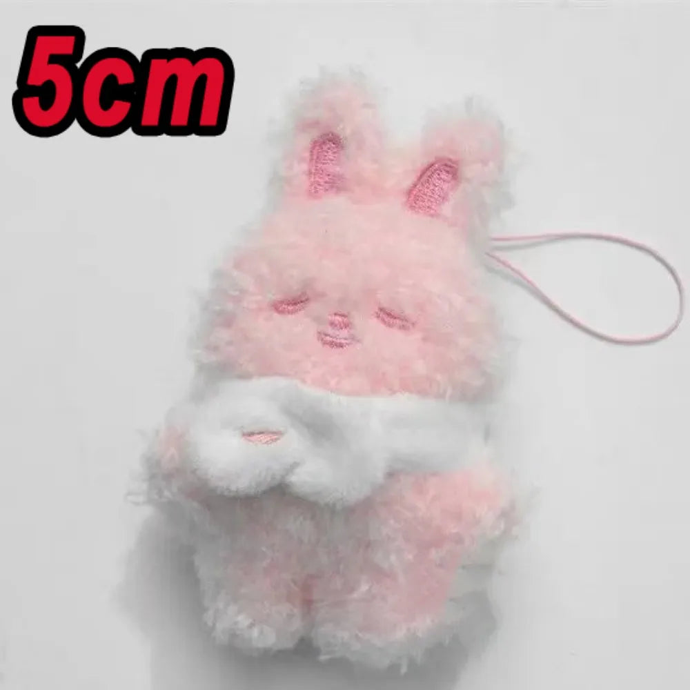 Adorable Plush Cartoon Keychain – Soft Pink Mini Pendant