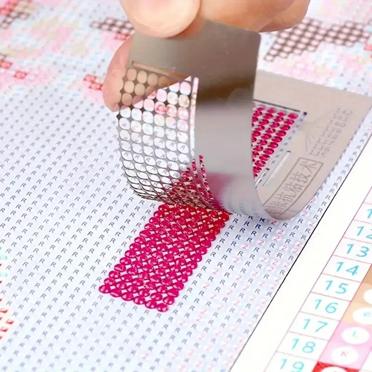 Stainless Steel Diamond Painting Ruler with Grooves