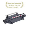 A black wooden train track accessory set used for long road crossing railway play.
