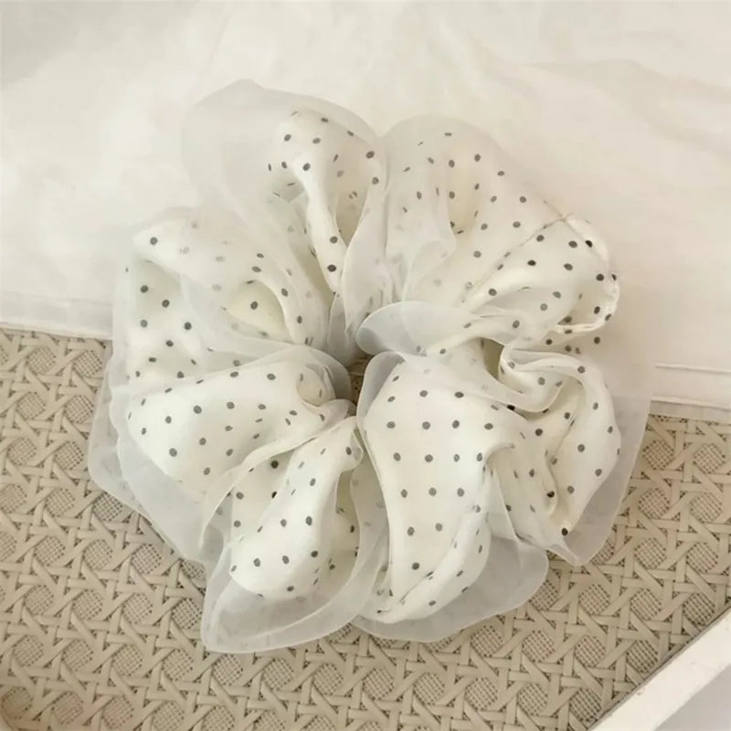 Polka Dot Mesh Scrunchie Hair Ties