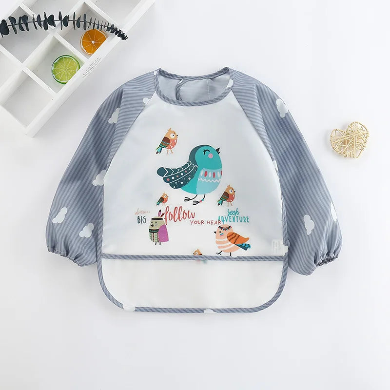 Waterproof Long Sleeve Baby Bib with Full Sleeve Protection