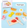 Wooden Pretend Play Kitchen Set with Cutting Fruits and Vegetables