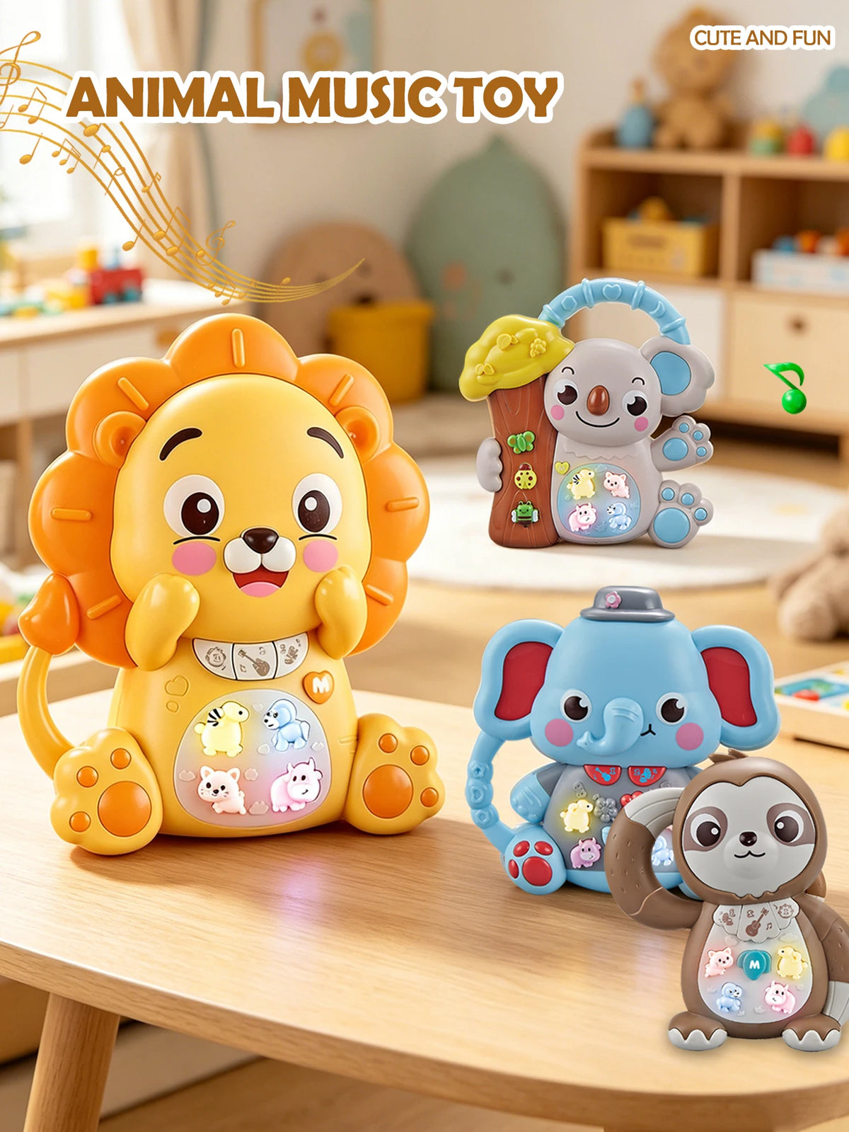 Interactive Musical Piano Toy with Animal Friends
