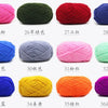 A collection of pre-dyed milk cotton yarn in various colors and shades, including pink, green, red, blue, purple, yellow, and