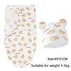 White cotton newborn swaddle blanket and hat set suitable for babies weighing 3-5kg
