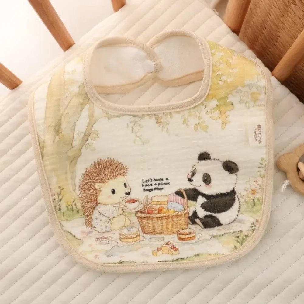 Cotton Baby Bibs with Adjustable Neck – Waterproof & Absorbent