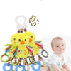 Soft Hanging Baby Rattle with Sensory Cartoon Plush Toy for Stroller and Crib