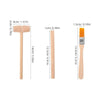 A wooden dinosaur excavation kit including a hammer, chisel, and brush for children.