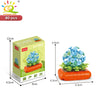 A set of 80 pieces of DIY flower succulent building blocks in various shades of green and blue for desktop plant decor.