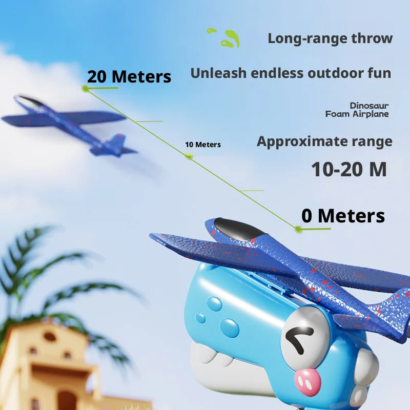 Dinosaur Foam Airplane Launcher Toy