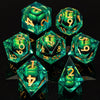 Dragon Eye Resin Dice Set with Liquid Core - 7 Polyhedral Dice for RPG Gaming