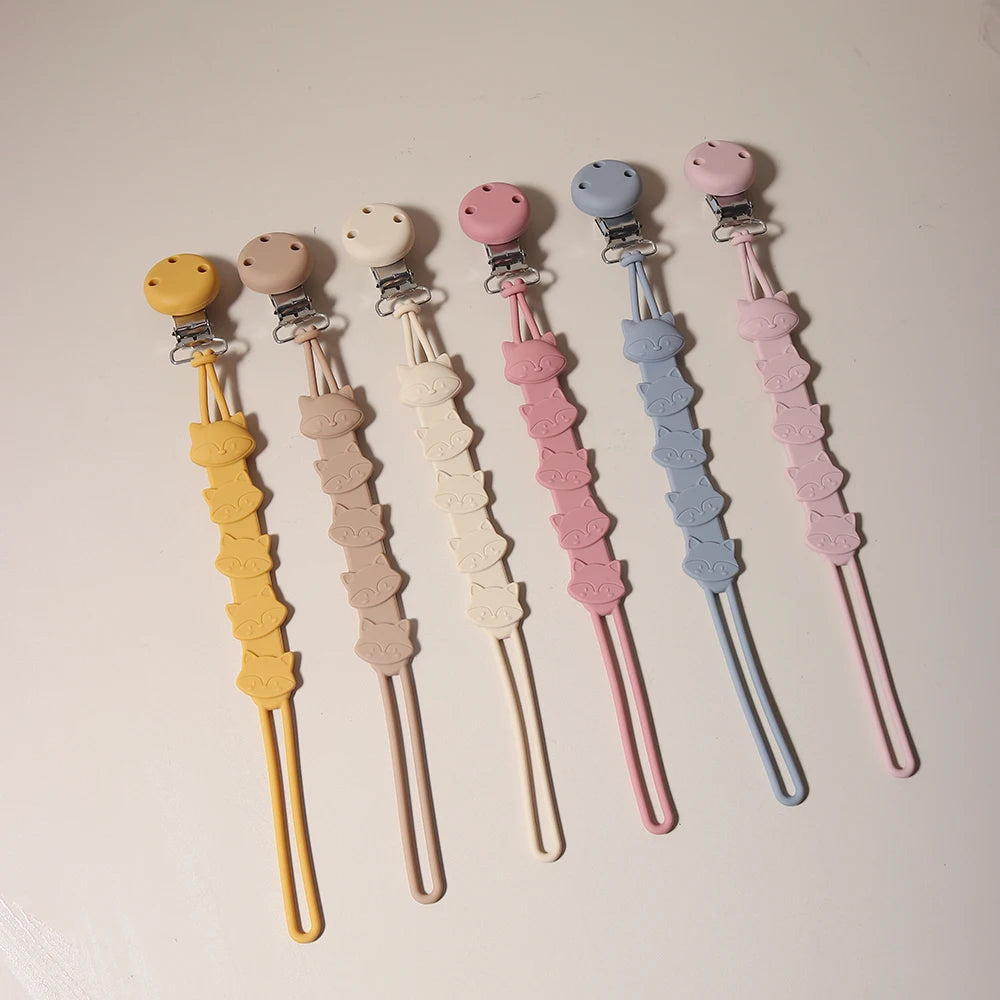 3-in-1 Silicone Pacifier Clip with Adorable Cartoon Animal Design