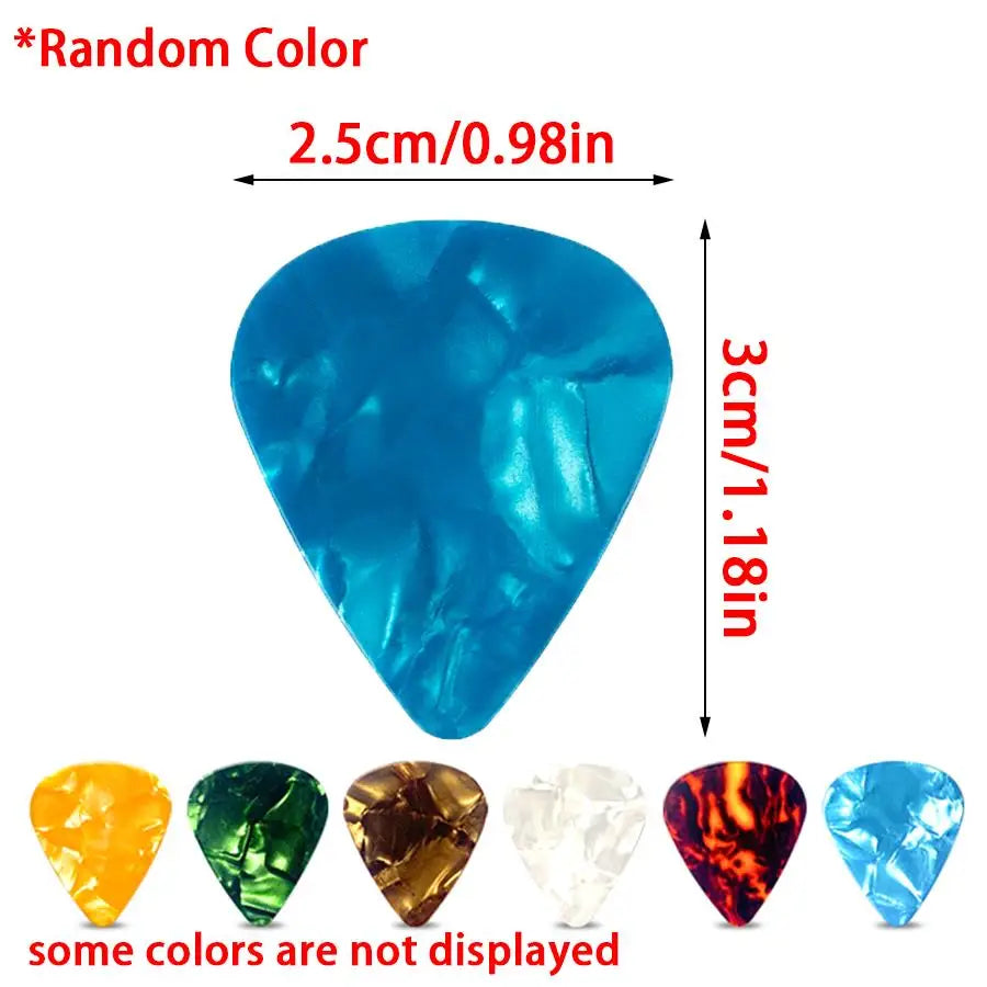 Celluloid Guitar Picks with Clear Storage Box