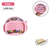 Pink magnetic doodle board for kids with a box and beads