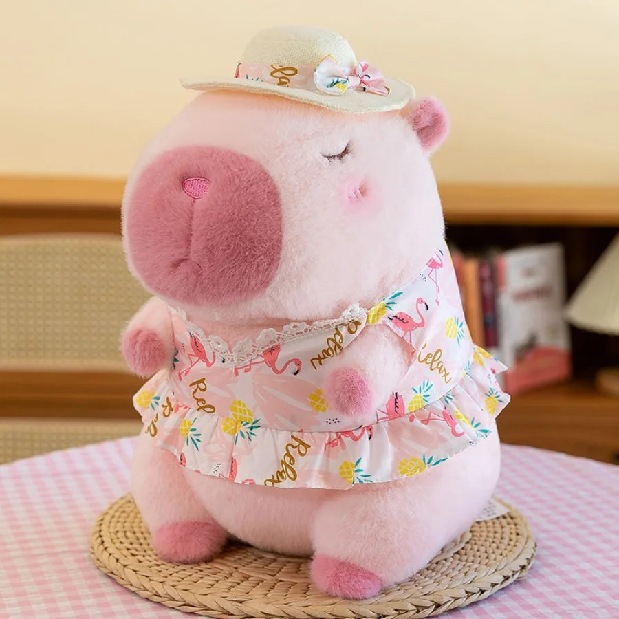 Capybara Plush Toy with Duck Swim Ring – Kawaii Stuffed Animal