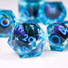 Liquid Core Polyhedral Dice Set – 7 Sharp-Edge Resin Dice with Swirling Quicksand