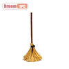 Animated witch broom with a brown handle and yellow bristles