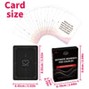 A deck of intimate conversation starter cards showing the size and packaging dimensions.