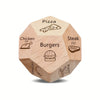 Wooden Date Night Dice Game with Food-Themed Icons