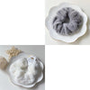 Plush Knit Scrunchie Hair Ties with Leather Accent